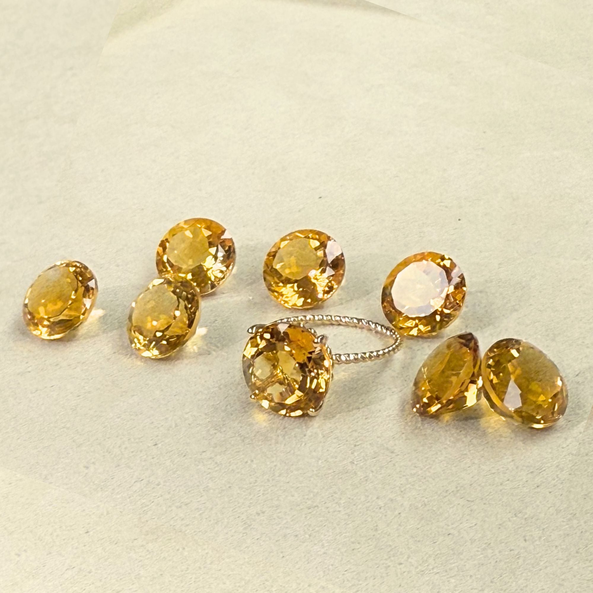 14K Yellow Gold Natural Citrine Gemstone Ring, 5 Carats