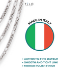 Italian Figaro Chains with Strong Lobster Lock in Sterling Silver