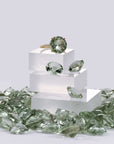 14k Yellow Gold 5 Carat Green Amethyst Gemstone Ring, "Ms. Luscious"