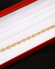 Puff Mariner Heart Link Bracelets in 14k Gold, Fine Ultra Quality Chains, 7.5 inch Real Gold Bracelets