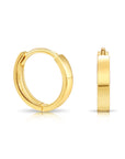 14K Yellow Gold Tiny Huggies, Classy 10mm Hoop Earrings