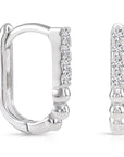 14K Gold Lab Diamond Oval Huggie Hoop Earrings, 0.096ctw