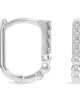 14K Gold Lab Diamond Oval Huggie Hoop Earrings, 0.096ctw