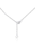 Sterling Silver Simulated Diamond Heart Pendant Necklace, Adjustable 16in-18in