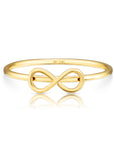 Solid 14k Gold Infinity Cross Ring, Stackable Religious Ring 2 Piece Set