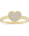 14K Gold Lab Diamond Heart Ring, 0.17ctw