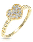 14K Gold Lab Diamond Heart Ring, 0.17ctw