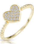 14K Gold Lab Diamond Heart Ring, 0.17ctw