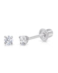 14K Gold Lab Diamond Stud Earrings, CVD Brilliant Solitaire Round Diamond Studs, Screwback