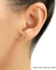 14k Gold CZ Cross Stud Earrings With Screwbacks