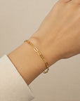 14K Yellow Gold Paperclip Bracelet, 7.5 Inches