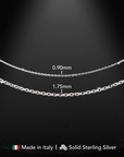 Diamond-cut Italian Cable Chain in 925 Sterling Silver