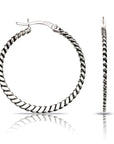 925 Sterling Silver Twisted Rope Hoop Earrings Collection