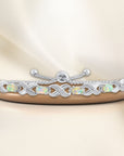 Sterling Silver Fire Opal Bracelet, Infinity Design, Adjustable Opal Bracelet, 6-9 Inch