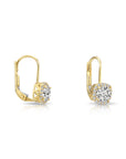 14K Gold Cushion-Shaped Halo Drop Earrings With Lever backs