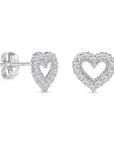 14K Gold Lab Diamond Heart Stud Earrings, 0.25ctw