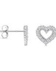 14K Gold Lab Diamond Heart Stud Earrings, 0.25ctw