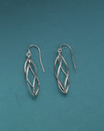 Spiral French-Hook Dangle Earrings in Sterling Silver