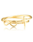 Solid 14k Gold Infinity Cross Ring, Stackable Religious Ring 2 Piece Set