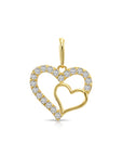 14K Lab Diamond Open Heart Pendant Necklace, 0.17ctw