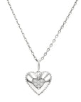 14K Lab Diamond Heart Pendant Necklace, 0.15ctw