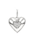 14K Lab Diamond Heart Pendant Necklace, 0.15ctw