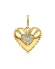 14K Lab Diamond Heart Pendant Necklace, 0.15ctw