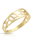 Solid 14k Gold Openwork Ring, 14k Yellow Gold Stackable Ring, Unique Pattern Design