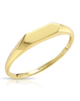 Solid 14k Gold Signet Ring, 14k Yellow Gold Stackable Ring, Dainty Signet Ring Design