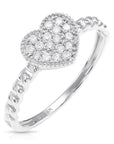 14K Gold Lab Diamond Heart Ring, 0.17ctw