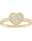 14K Gold Lab Diamond Heart Ring, 0.17ctw