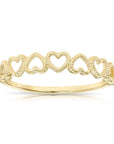 14K Yellow Gold Dainty Heart Link Ring