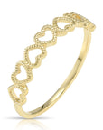 14K Yellow Gold Dainty Heart Link Ring