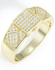 Solid 925 Sterling Silver Pave Square Signet Statement Pinky Wedding Band Ring