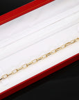 14K Yellow Gold Paperclip Bracelet, 7.5 Inches