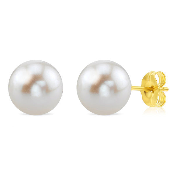 Natural Black Freshwater Pearl 18k Solid Yellow Gold Studs shops