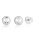 14k White Gold Classic Ball Stud Earrings with Screwbacks (Unisex)