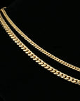 14k Solid Gold Miami Cuban Chain, Heavy Solid 14k Gold Chain, Sizes 2.6mm 4mm