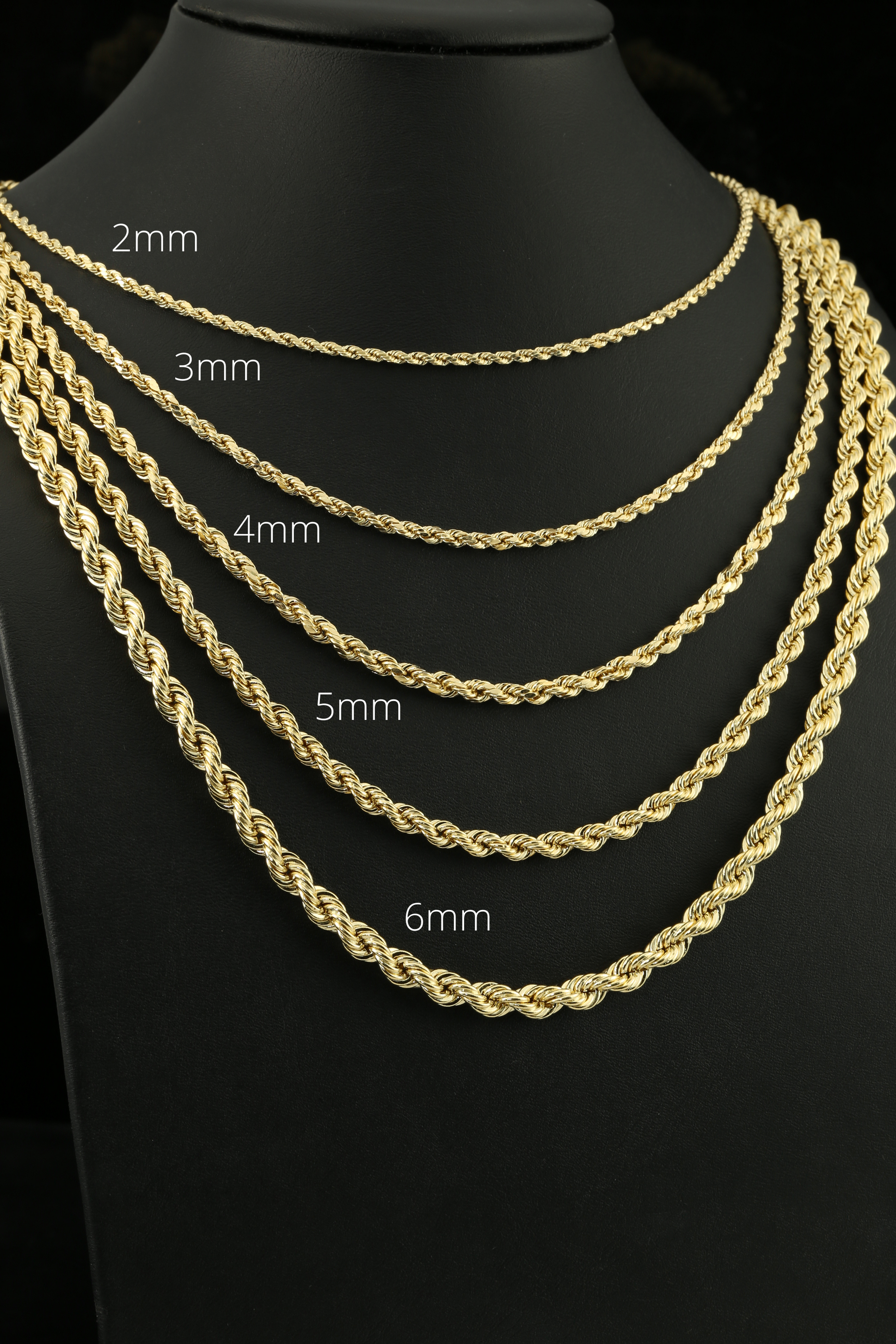 Gold Rope Chain 2mm  Mens gold chain necklace, Mens neck chains, Mens  chain necklace