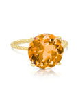 14K Yellow Gold Natural Citrine Gemstone Ring, 5 Carats