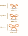 14K Solid Rose Gold Ribbon Bow Stud Earrings, With Secure Screw-Backs