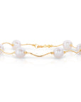 14K Yellow Gold Freshwater Pearl Bracelet, With High Polish Finish