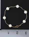 14K Yellow Gold Freshwater Pearl Bracelet, With High Polish Finish