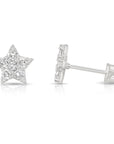 14k Gold Star Shaped Stud Earrings