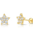 14k Gold Star Shaped Stud Earrings