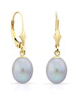 14k Gold Freshwater Pearl Dangle Earrings, 