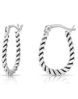 925 Sterling Silver Twisted Rope Hoop Earrings Collection