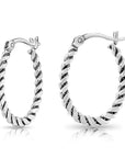 925 Sterling Silver Twisted Rope Hoop Earrings Collection