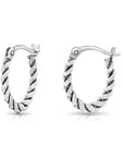 925 Sterling Silver Twisted Rope Hoop Earrings Collection