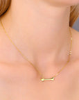 14K Solid Yellow Gold Arrow Pendant, With Adjustable 16"-18" Cable Necklace